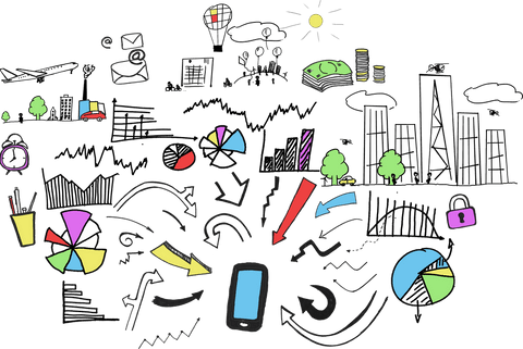 Transparent Digital Illustration with Smartphone and Business Elements - Download Free Stock Videos Pikwizard.com