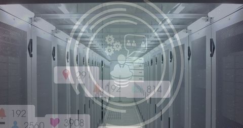 Social Media Icons in Modern Data Server Environment - Download Free Stock Images Pikwizard.com