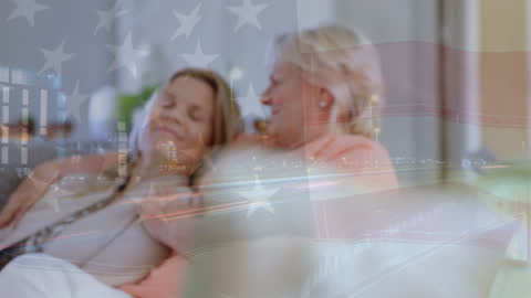 Generational Connection with USA Flag Overlay