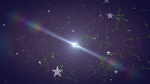Animated Stars and Constellations on Violet Sky