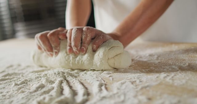 Asian Female Baker Preparing Sourdough in Artisan Bakery - Download Free Stock Images Pikwizard.com