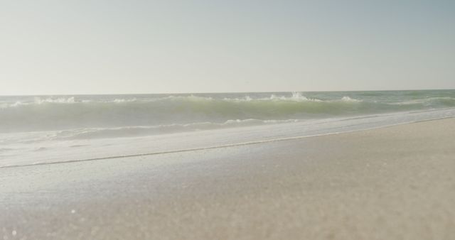 Serene Beach with Gentle Waves and Clear Sky - Download Free Stock Images Pikwizard.com