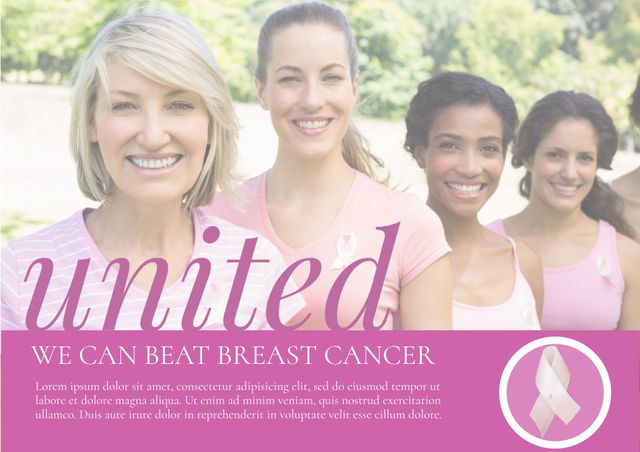 United Group of Women Promoting Breast Cancer Awareness - Download Free Stock Templates Pikwizard.com