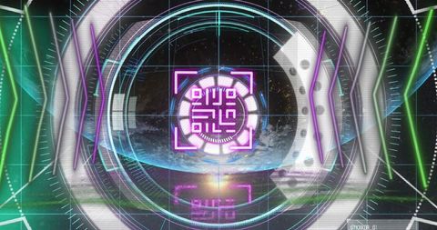 futuristic qr code interface with digital scope - Download Free Stock Images Pikwizard.com