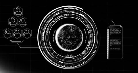 Digital globe with ai and data tech interface
