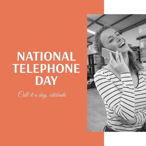 Joyful Celebration of National Telephone Day with Cheerful Conversation - Download Free Stock Templates Pikwizard.com