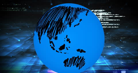 Digital Globe with Binary Code Projection