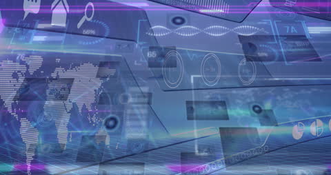 Futuristic Technology Network and Data Processing Connection