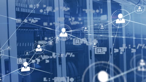 Digital Network Connections Overlay with Data Icons