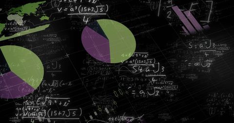 Digital Graphs and Equations on Black Background for Business and Education - Download Free Stock Images Pikwizard.com