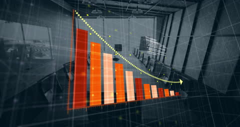 Digital Graph Over Empty Office Conference Room