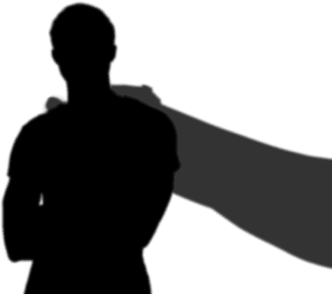 transparent superhero silhouette with cape and crossed arms - Download Free Stock Videos Pikwizard.com
