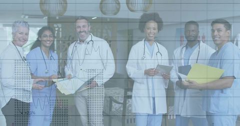 Diverse Medical Team in Modern Clinic Reception