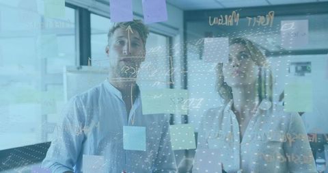 Modern business colleagues engaging in data visualization strategies