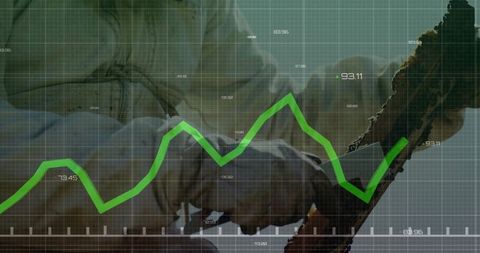 Business alliance in finance fields with digital growth chart