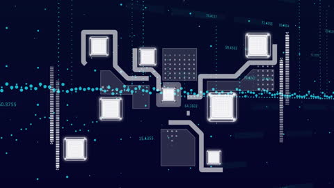 Futuristic Computer Interface Displaying Business Data Analytics