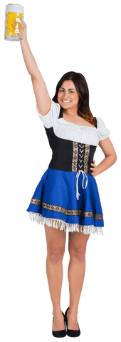 Transparent oktoberfest waitress holding beer mug