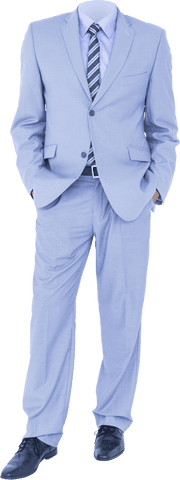 Transparent Businessman in Suit with Hands in Pockets
