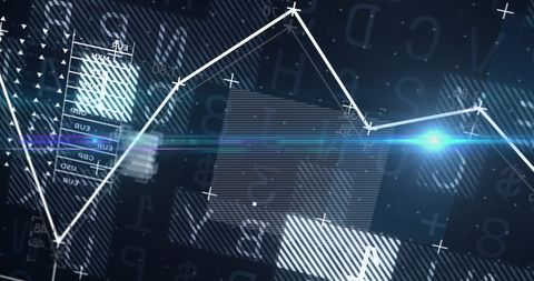 Dynamic Financial Graph and Data Processing on Screen - Download Free Stock Images Pikwizard.com