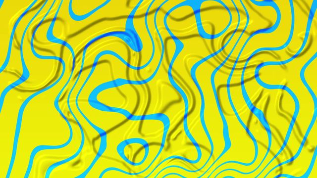 Vibrant abstract art features glowing turquoise and yellow wavy liquid patterns that create dynamic and hypnotic movements. These lively swirling forms evoke energy and creativity. Perfect for use as a background in digital projects, artistic design elements, or modern presentations seeking a bold and fluid feel.