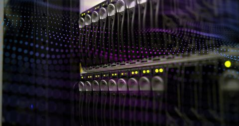 Abstract Digital Waves Over Data Servers - Download Free Stock Images Pikwizard.com