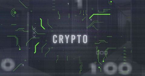 Digital Cryptocurrency Concept with Circuit Overlay in Data Center - Download Free Stock Images Pikwizard.com