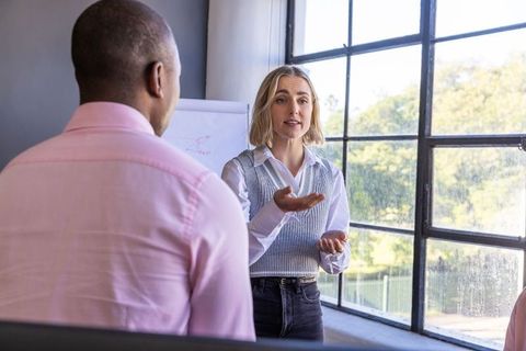 Diverse Business Coworkers Collaborating in Modern Office Meeting