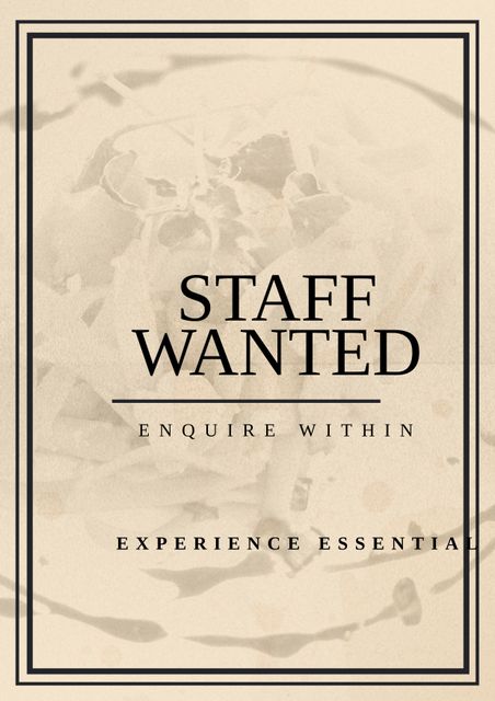 Vintage-Style Recruitment Poster: Staff Wanted, Experience Essential - Download Free Stock Templates Pikwizard.com