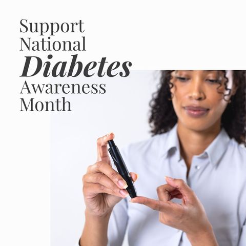 diabetes awareness woman checking blood sugar levels - Download Free Stock Templates Pikwizard.com