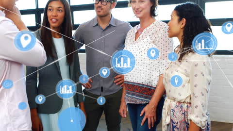 Diverse Colleagues Engaging in Technological Network Discussion