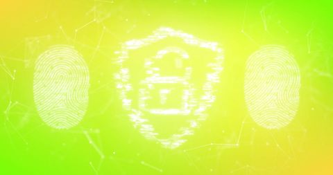 Digital Security Concept with Padlock and Fingerprints on Green Background - Download Free Stock Images Pikwizard.com