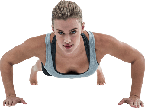 Transparent Fit Woman Performing Push-Ups Workout - Download Free Stock Videos Pikwizard.com