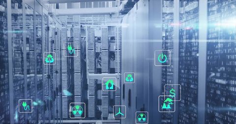 Eco-Friendly Data Center With Digital Connectivity - Download Free Stock Images Pikwizard.com