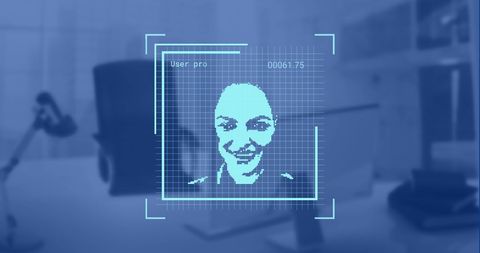 Biometric Data Processing Concept in Modern Office - Download Free Stock Images Pikwizard.com