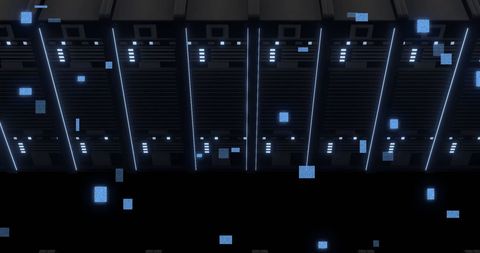 Digital Circuit Board with Data Flows Over Server Racks - Download Free Stock Images Pikwizard.com