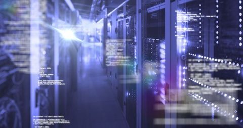 Data Streams Flowing in a Modern Server Room Environment - Download Free Stock Images Pikwizard.com