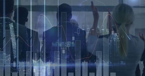 Business Conference with Digital Finance Overlay - Download Free Stock Images Pikwizard.com