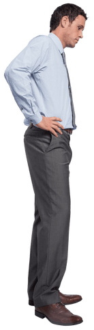Serious Businessman Standing in Corporate Attire Transparent Background