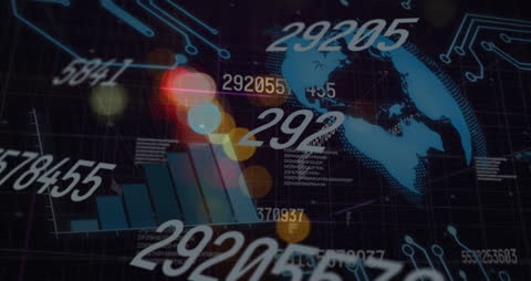 Global Data Visualization with Digital Numbers and Graphs
