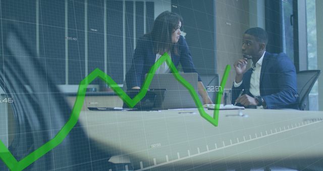 Business Colleagues Analyzing Financial Growth Chart in Office - Download Free Stock Images Pikwizard.com