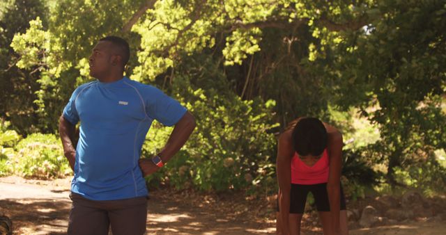 Exhausted African American Runners Resting after Intense Workout Outdoors - Download Free Stock Images Pikwizard.com