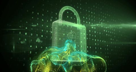 Digital Lock Over Data Background Symbolizing Cybersecurity - Download Free Stock Images Pikwizard.com