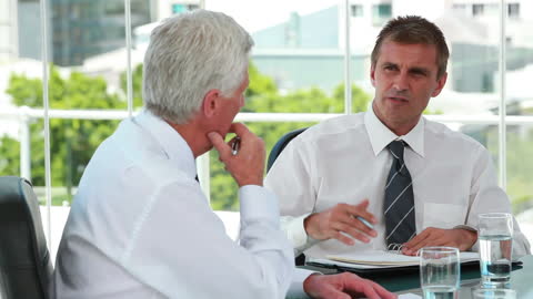 Business Professionals Discussing Strategy at Meeting Table