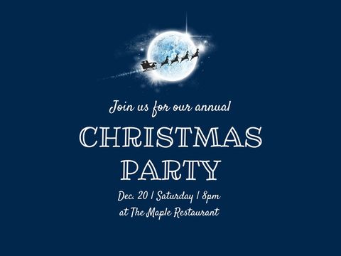 Magical Christmas Party Invitation with Santa Sleigh - Download Free Stock Templates Pikwizard.com