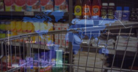 Global Financial Data Visualization with Shopping Cart and World Map