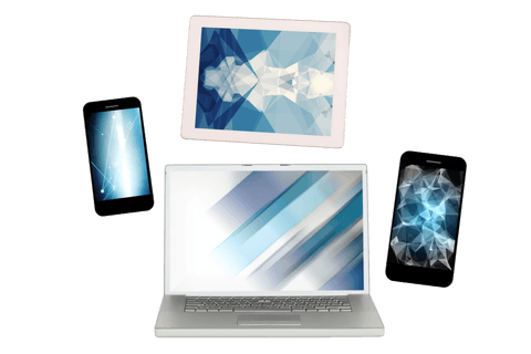Transparent Devices Displaying Abstract Digital Art - Download Free Stock Videos Pikwizard.com