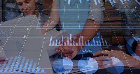 Digitally Overlaid Business Analytics on Delivery Scene - Download Free Stock Images Pikwizard.com