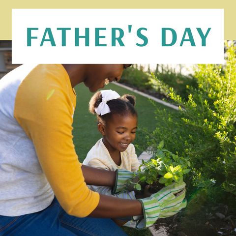 Father and Daughter Enjoy Gardening on Father's Day