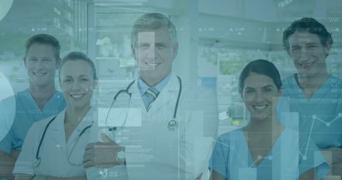 Confident Healthcare Team Analyzing Medical Data