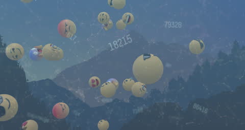 Floating Emoji Paradigm Against Urban Wonderland